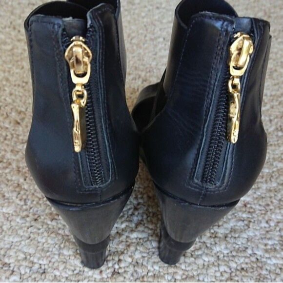 Diane von Furstenberg Black Leather Opal Crisscross Wedge Sandals - Picture 7 of 14